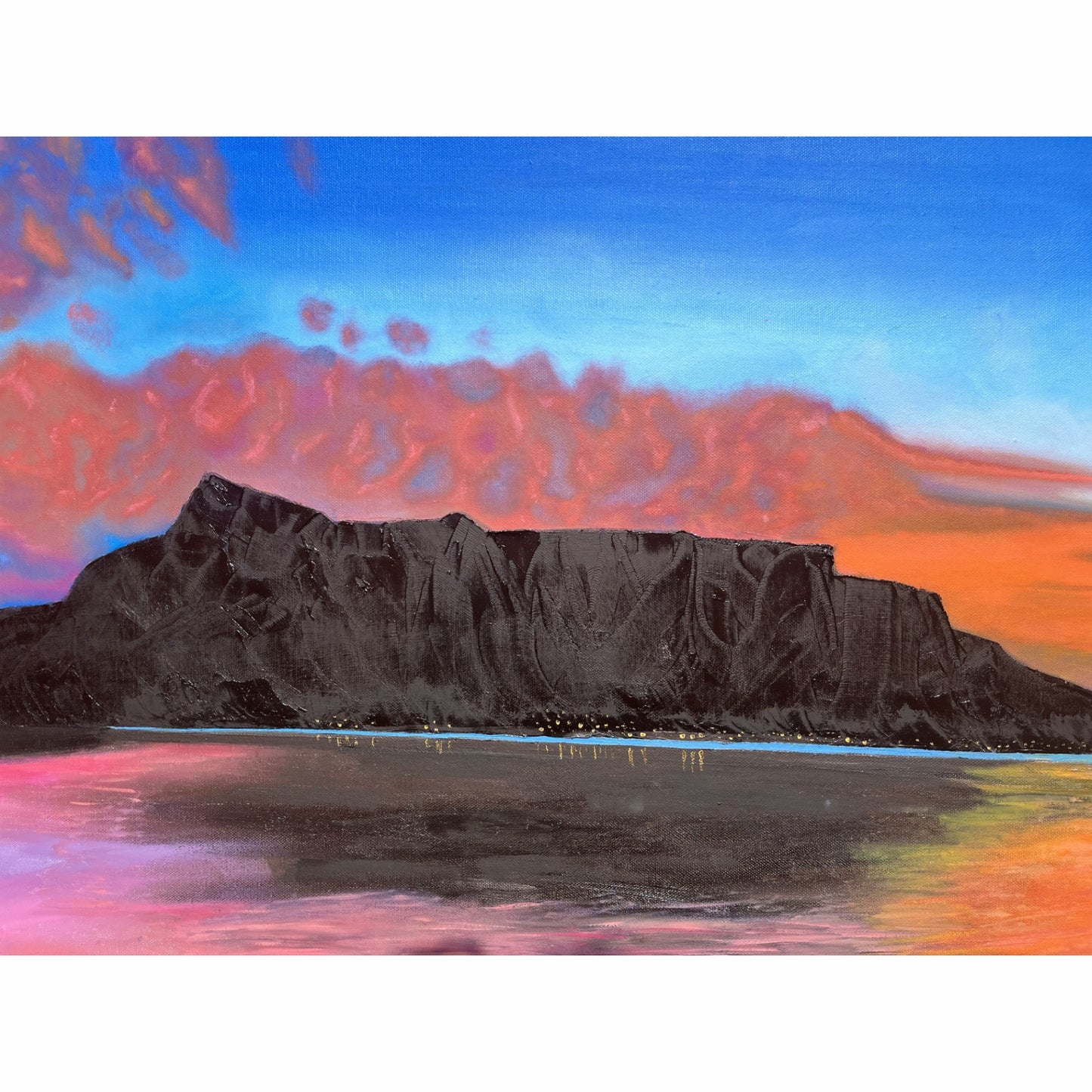 Table Mountain, Cape Town South Africa | Original Oil Painting